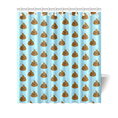 Poop Emoji Pattern Print Design A03 Shower Curtain