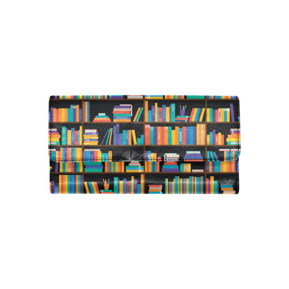 Book Pattern Print Design 05 Women's Trifold Wallet