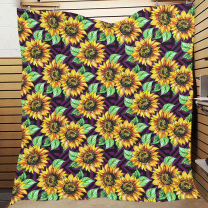 Sunflower Pattern Print Design SF012 Premium Quilt