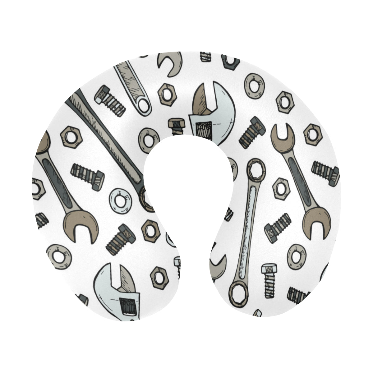 Mechanic Pattern Print Design 03 U-Shaped Travel Neck Pillow