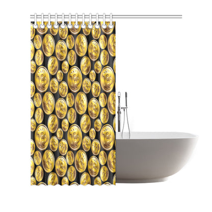 Bitcoin Pattern Print Design DO05 Shower Curtain