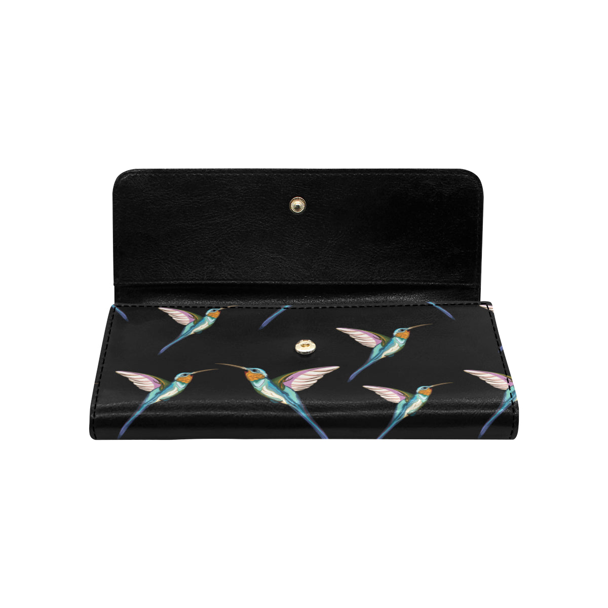 Hummingbird Pattern Print Design 06 Women's Trifold Wallet