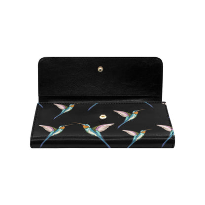 Hummingbird Pattern Print Design 06 Women's Trifold Wallet