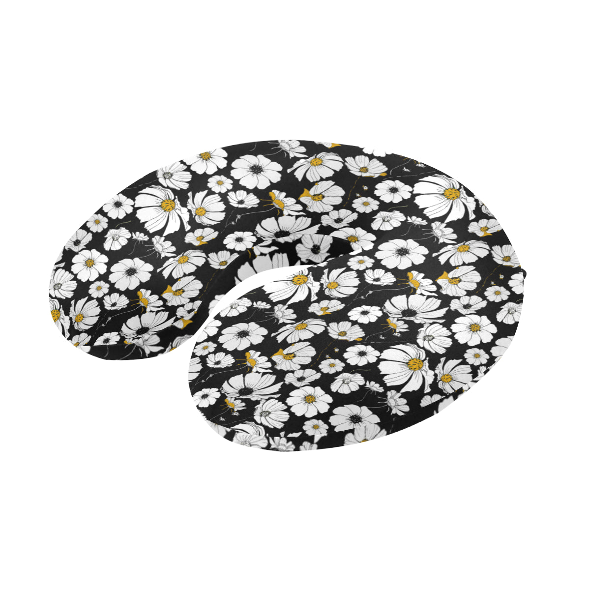 Daisy Pattern Print Design 02 U-Shaped Travel Neck Pillow