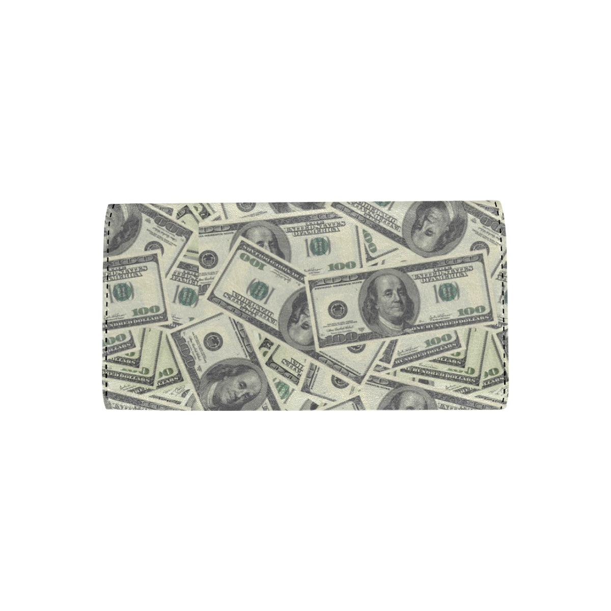 Dollar Pattern Print Design DO02 Women's Trifold Wallet
