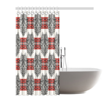 Native Indian Wolf Shower Curtain