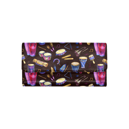 Percussion Neon Pattern Print Design 04 Women's Trifold Wallet