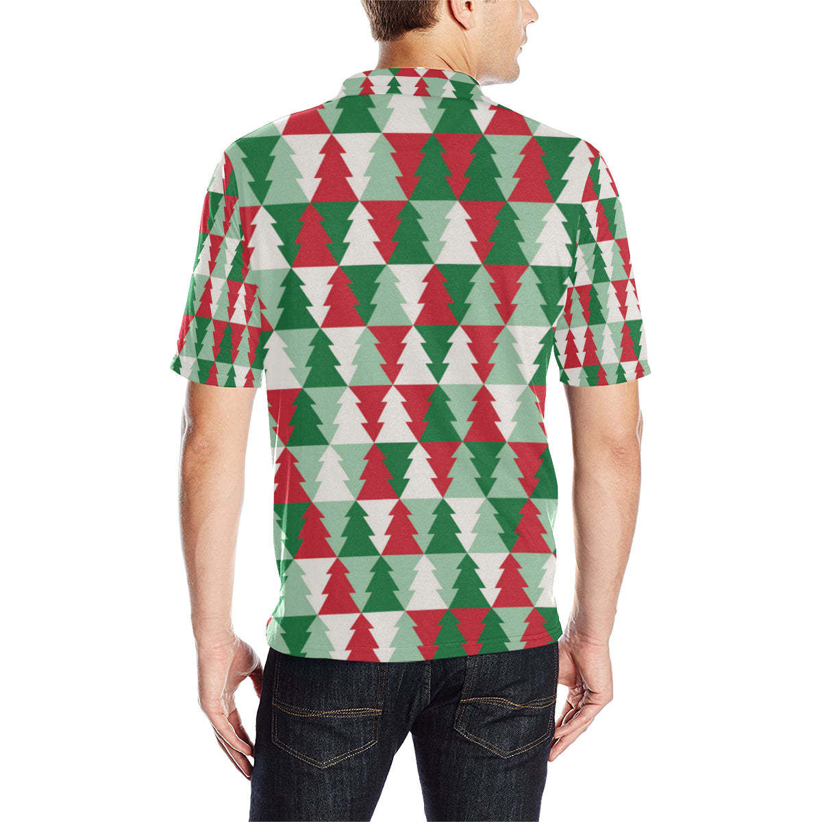 Christmas Tree Pattern Print Design 01 Men Polo Shirt