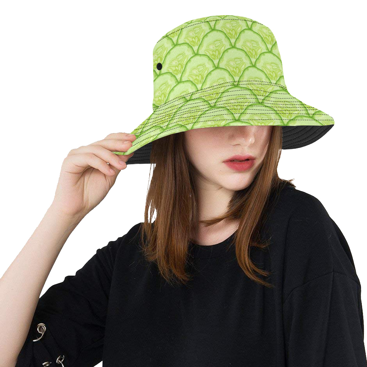 Cucumber Pattern Print Design CC04 Unisex Bucket Hat