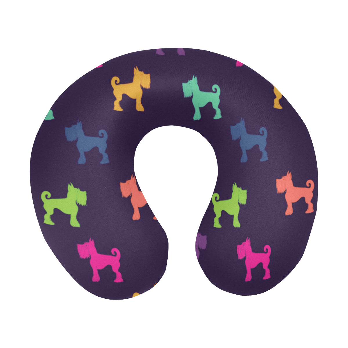 Schnauzers Pattern Print Design A05 U-Shaped Travel Neck Pillow
