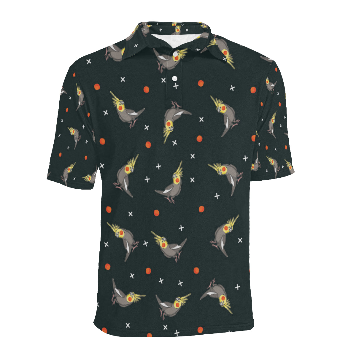 Cockatiel Pattern Print Design 02 Men Polo Shirt