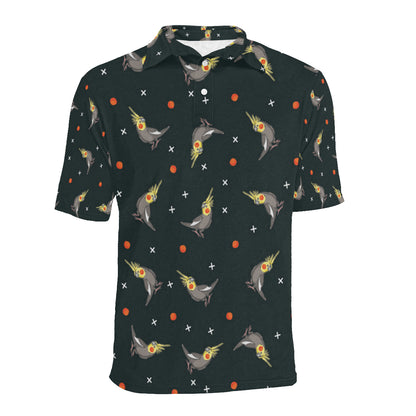 Cockatiel Pattern Print Design 02 Men Polo Shirt