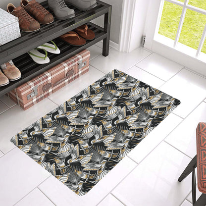 Hummingbird Gold Design Themed Print Rubber Doormat
