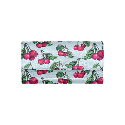 Cherry Pattern Print Design CH01 Women's Trifold Wallet