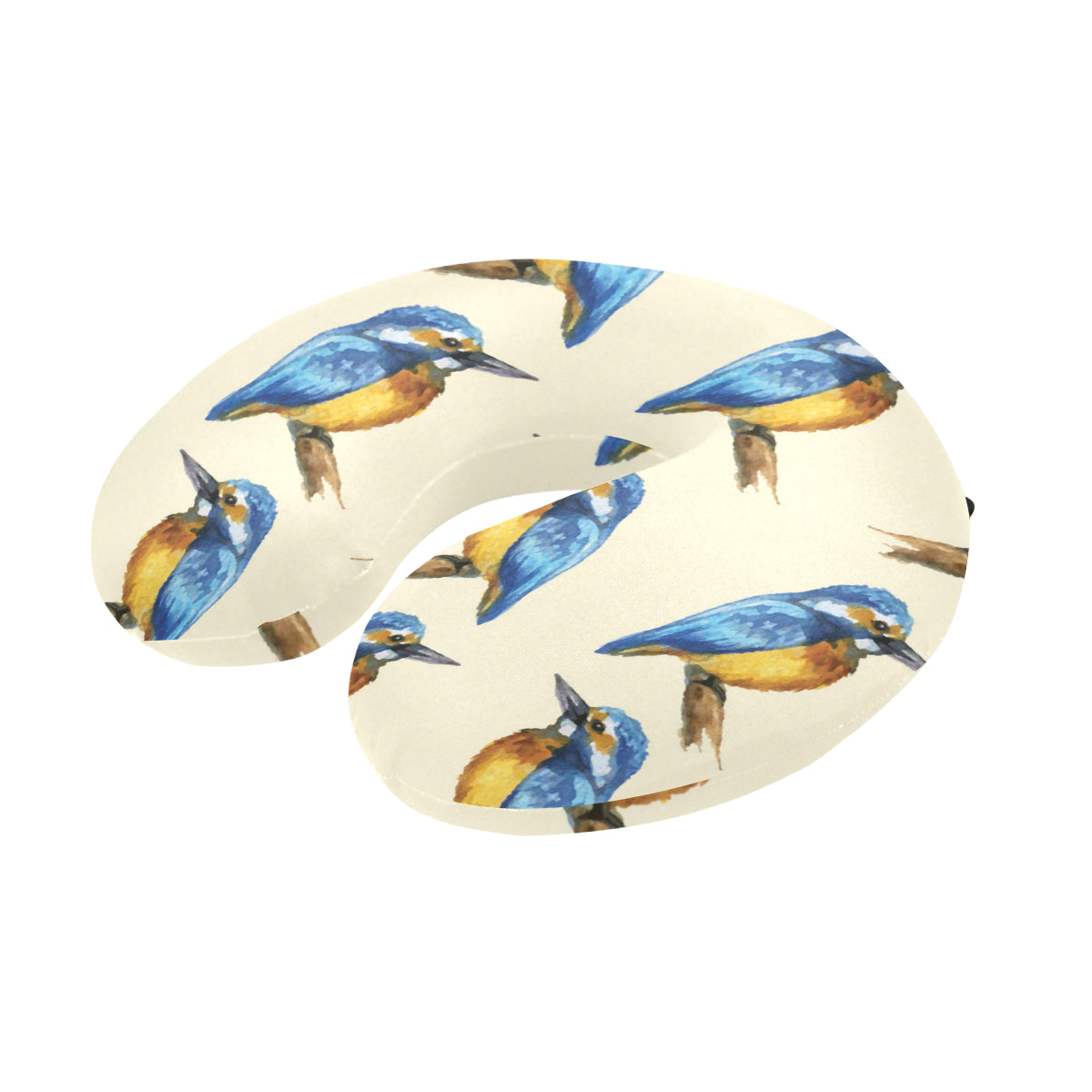 Kingfisher Pattern Print Design 01 U-Shaped Travel Neck Pillow