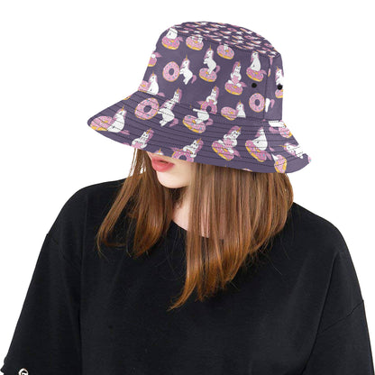 Donut Unicorn Pattern Print Design DN011 Unisex Bucket Hat