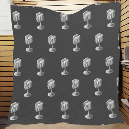 Microphone Vintage Pattern Print Design 01 Premium Quilt