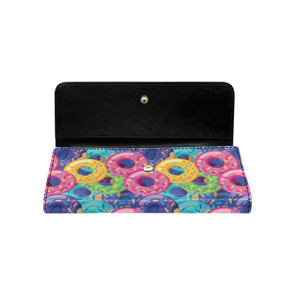 Donut Pattern Print Design DN010 Women's Trifold Wallet