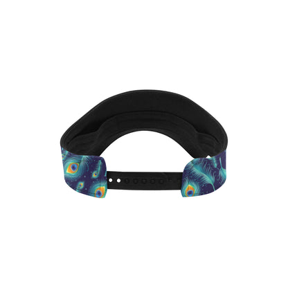 Peacock Feather Blue Design Print Unisex Sun Visor