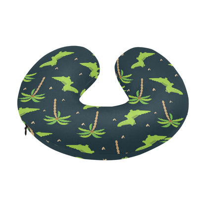 Alligator Pattern Print Design 02 U-Shaped Travel Neck Pillow
