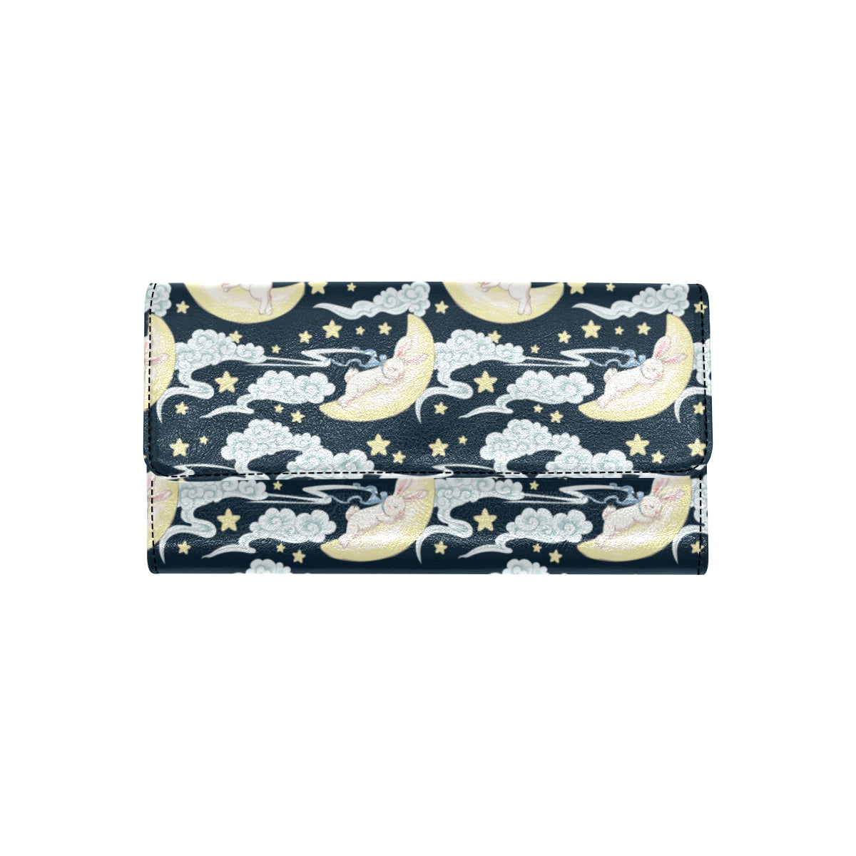 Rabbit Sleeping Pattern Print Design RB08 Women's Trifold Wallet