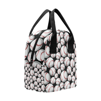 Baseball Black Background Insulated Lunch Bag