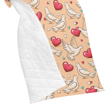 Pigeon Heart Pattern Print Design 04 Premium Quilt