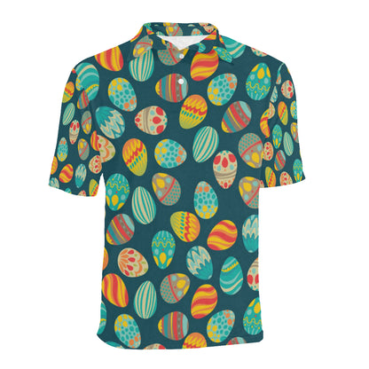 Easter Eggs Pattern Print Design RB09 Men Polo Shirt