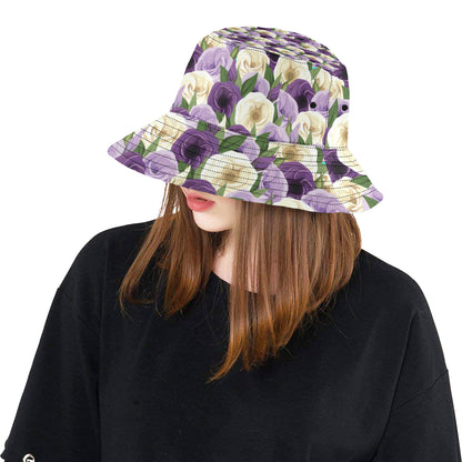 Lisianthus Pattern Print Design LT01 Unisex Bucket Hat