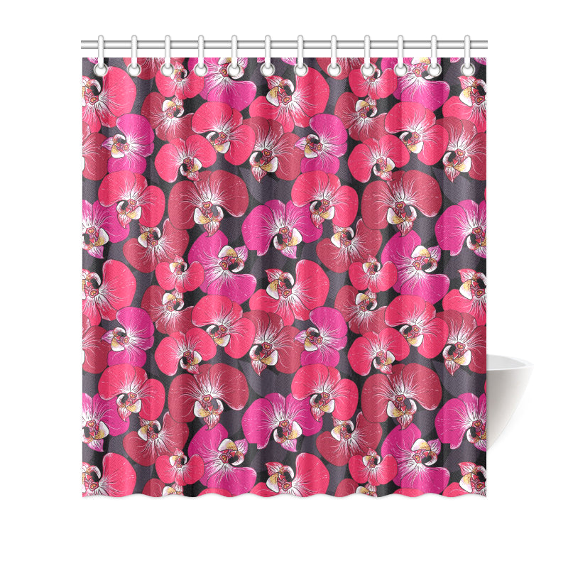 Orchid Red Pattern Print Design OR05 Shower Curtain