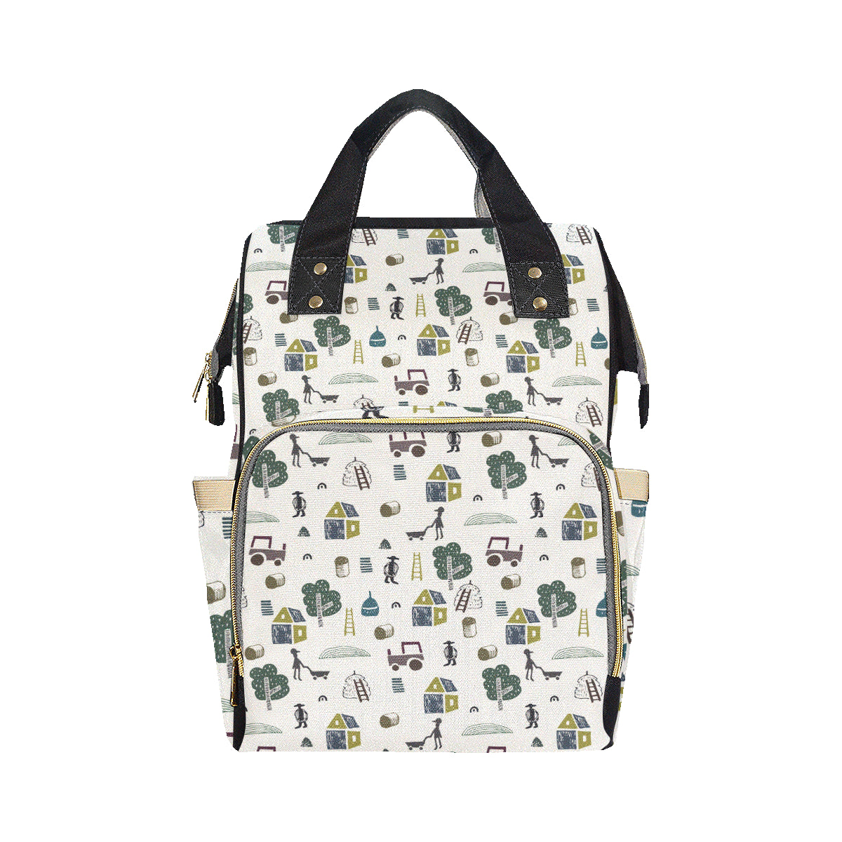 Agricultural Farm Print Design 01 Diaper Bag Backpack