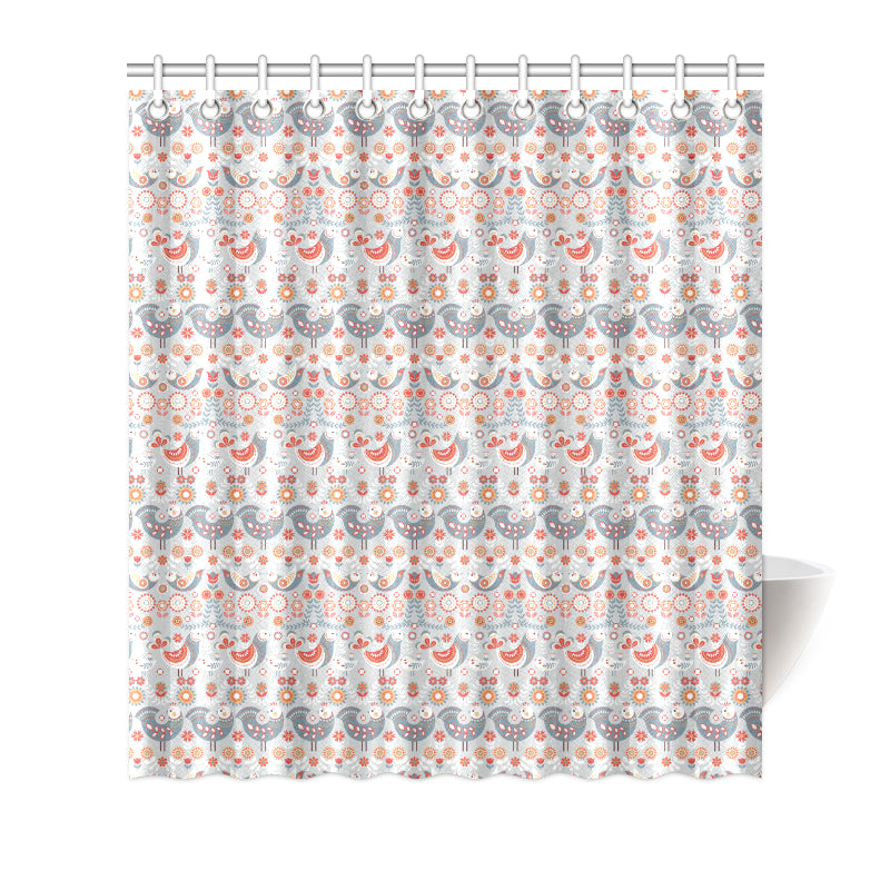 Swedish Nordic Design Print Shower Curtain