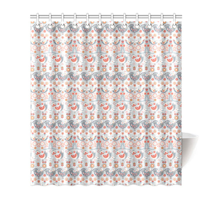 Swedish Nordic Design Print Shower Curtain