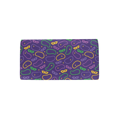 Mardi Gras Pattern Print Design 04 Women's Trifold Wallet
