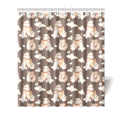 Hamster Pattern Print Design 03 Shower Curtain