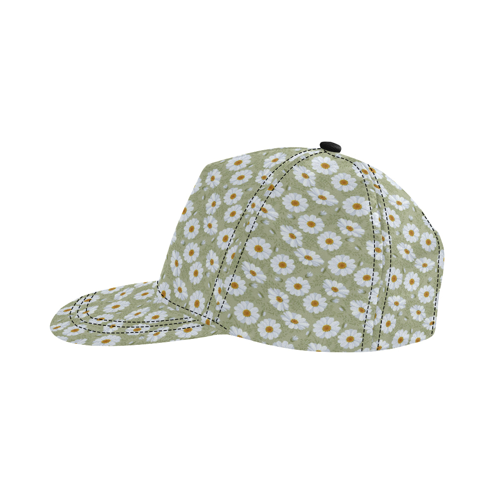 Daisy Yellow Print Pattern Snapback Cap