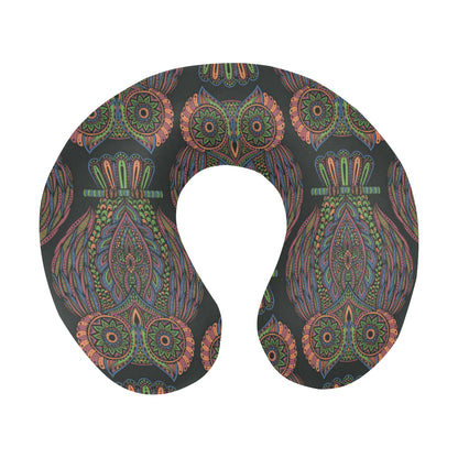 Owl Pattern Print Design A05 U-Shaped Travel Neck Pillow