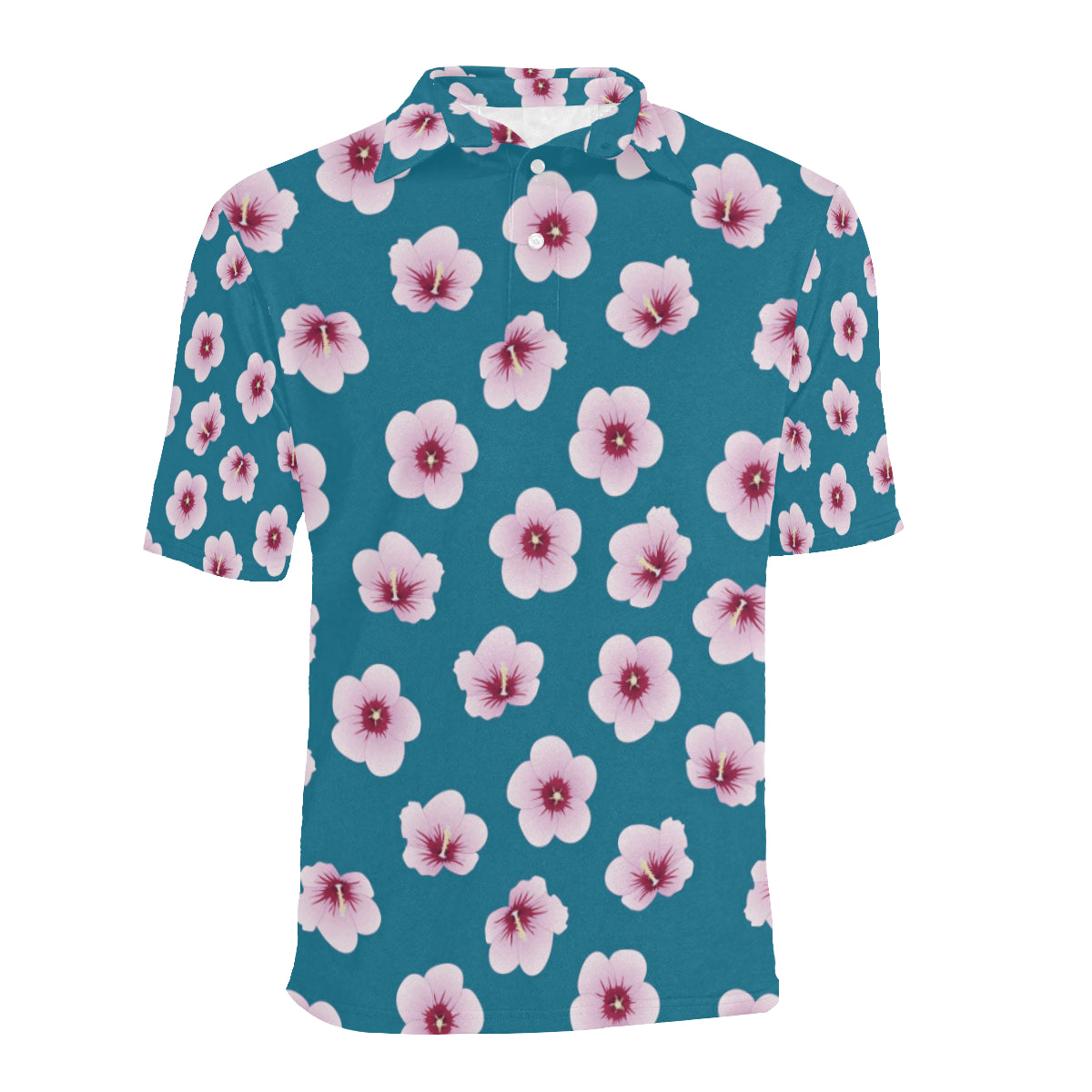 Cherry Blossom Pattern Print Design CB08 Men Polo Shirt