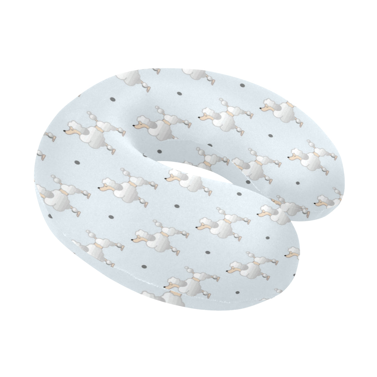 Poodle Pattern Print Design A05 U-Shaped Travel Neck Pillow