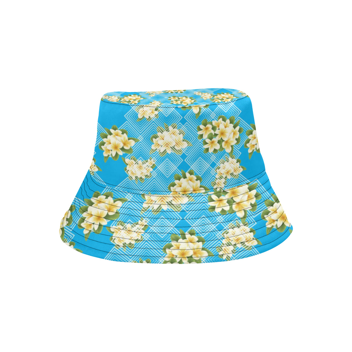 Yellow Plumeria Design Print Pattern Unisex Bucket Hat