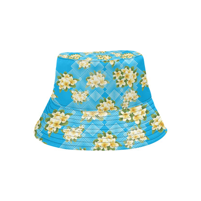 Yellow Plumeria Design Print Pattern Unisex Bucket Hat