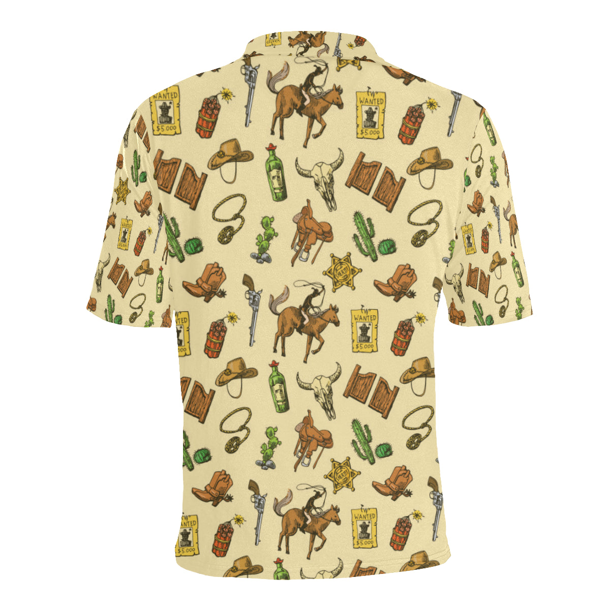 Cowboy Pattern Print Design 04 Men Polo Shirt