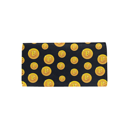 Bitcoin Pattern Print Design DO04 Women's Trifold Wallet