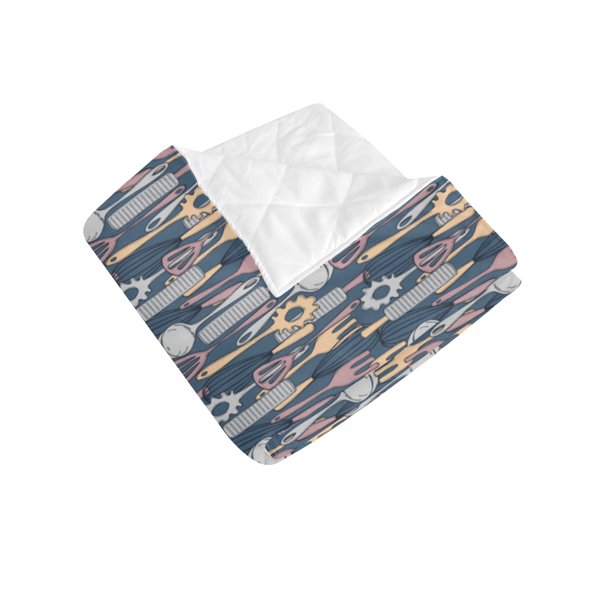 Cooking Kitchen Tools Pattern Print Design 05 Premium Quilt
