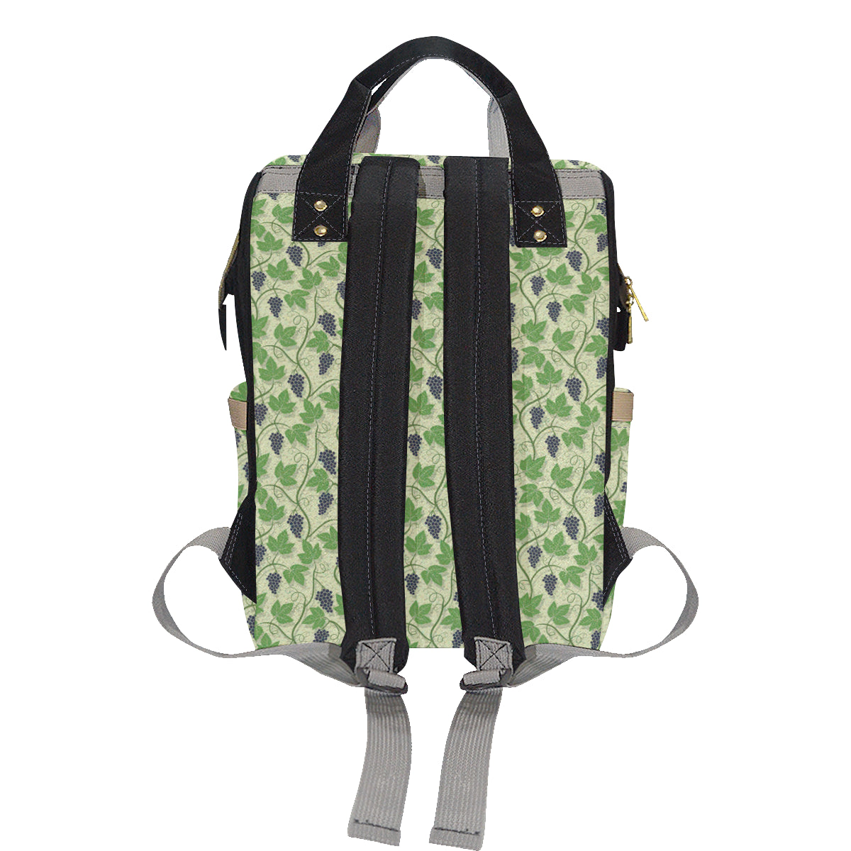 Wine Grape Thmed Print Diaper Bag Backpack