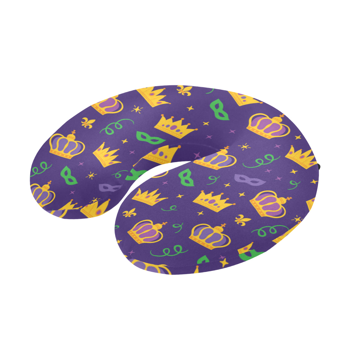 Mardi Gras Pattern Print Design 03 U-Shaped Travel Neck Pillow