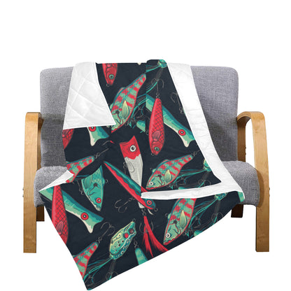 Fishing Bait Pattern Premium Quilt