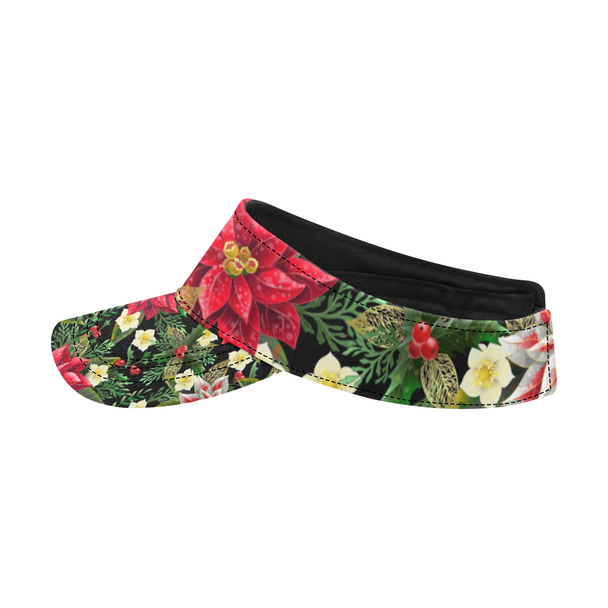 Poinsettia Pattern Print Design POT05 Unisex Sun Visor