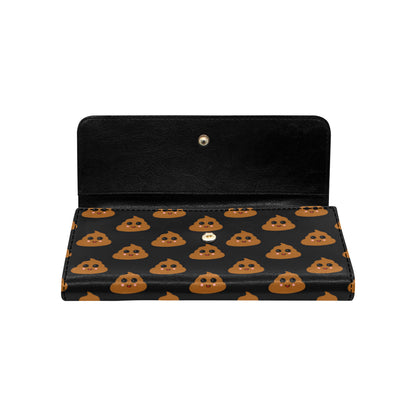 Poop Emoji Pattern Print Design A01 Women's Trifold Wallet