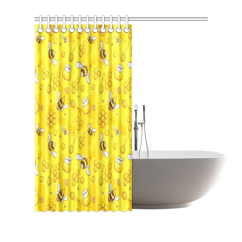 Bee Pattern Print Design BEE01 Shower Curtain